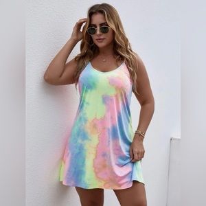 Tie Dye Criss Cross Cami Dress